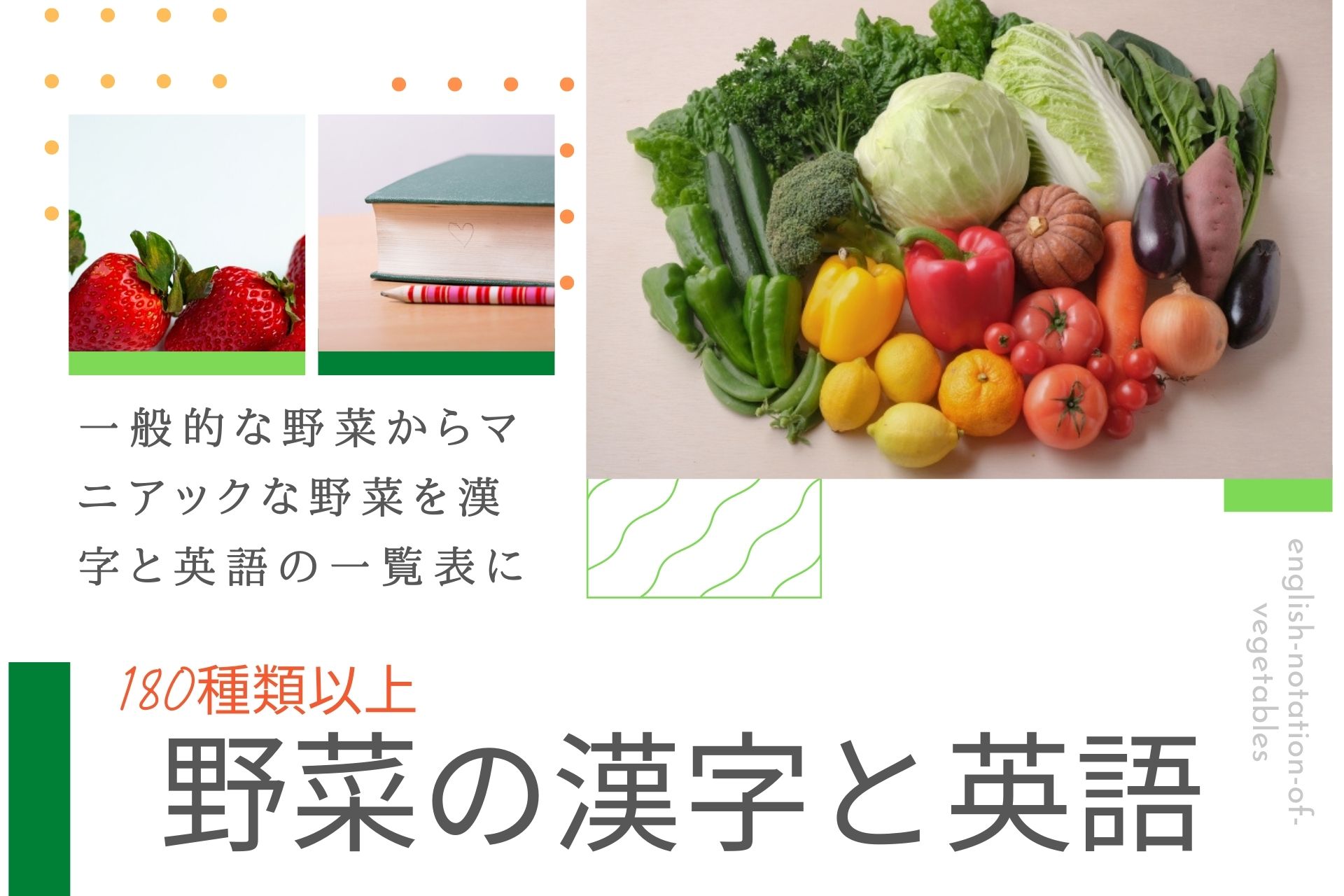 野菜の漢字と英語表記