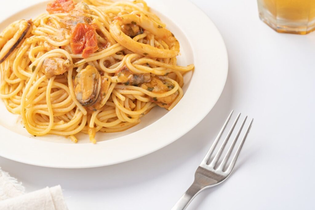 赤烏賊とあさりのパスタ