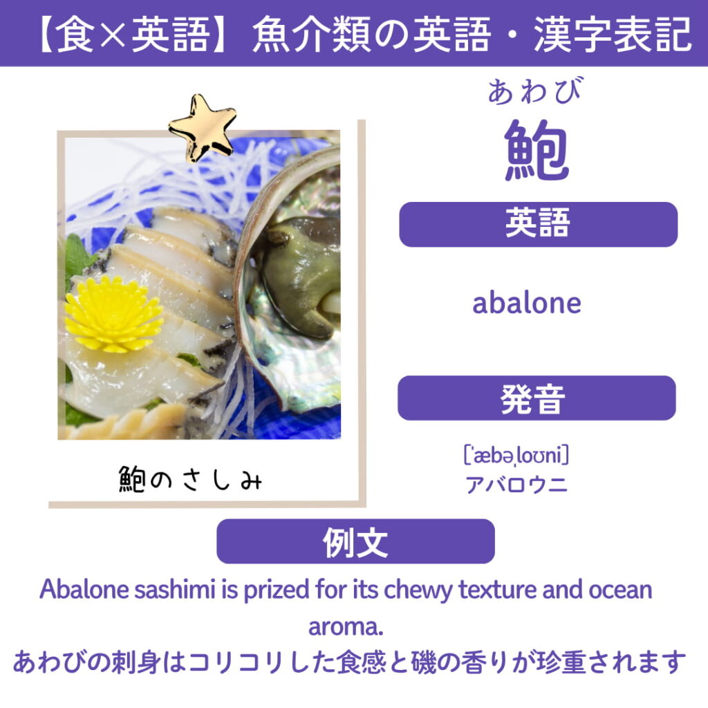 鮑（あわび）の英語表記と発音｜Abalone（アバローン）