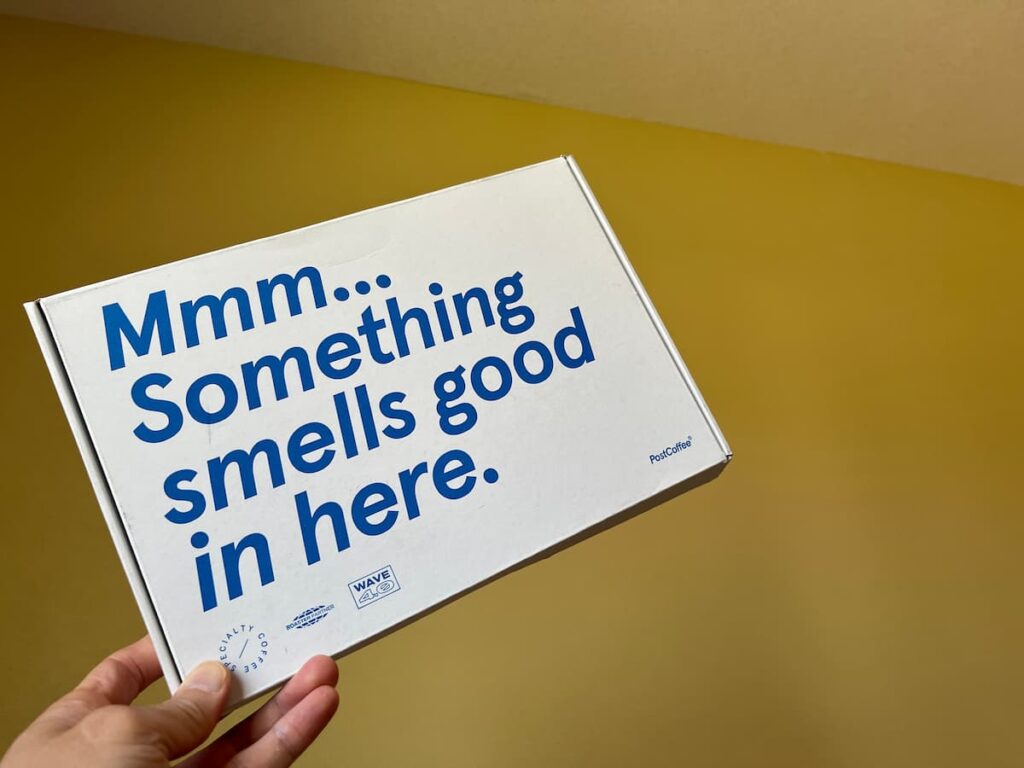 ポストコーヒーの外箱（時短になる定期便のイメージ）