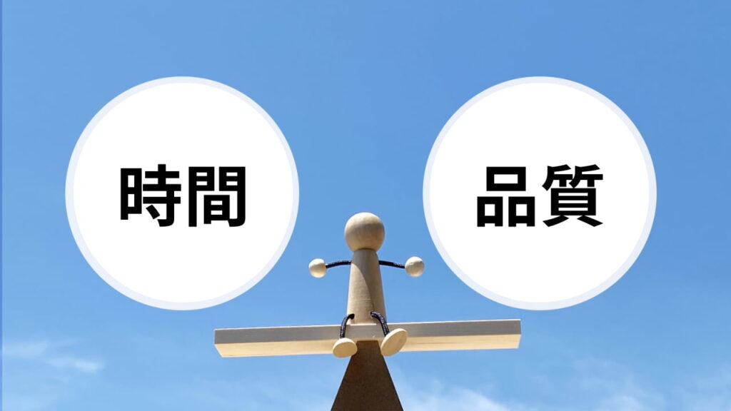 ポストコーヒーの料金価値を表す時間と品質のイメージ