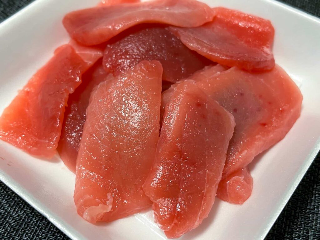 メバチマグロの寿司ネタ（あっさりとした赤身）