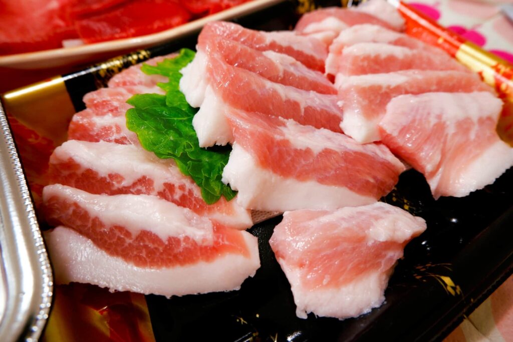 豚バラの厚切りスライス（焼肉用）