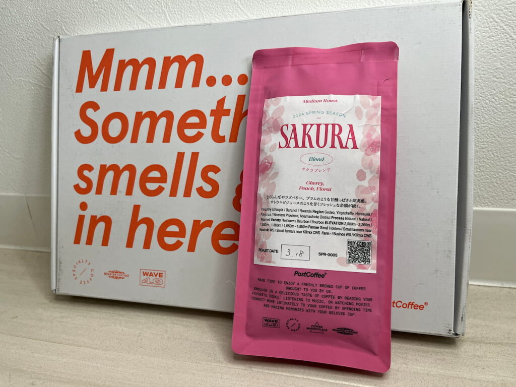 ポストコーヒー「サクラブレンド2024」のパッケージ写真