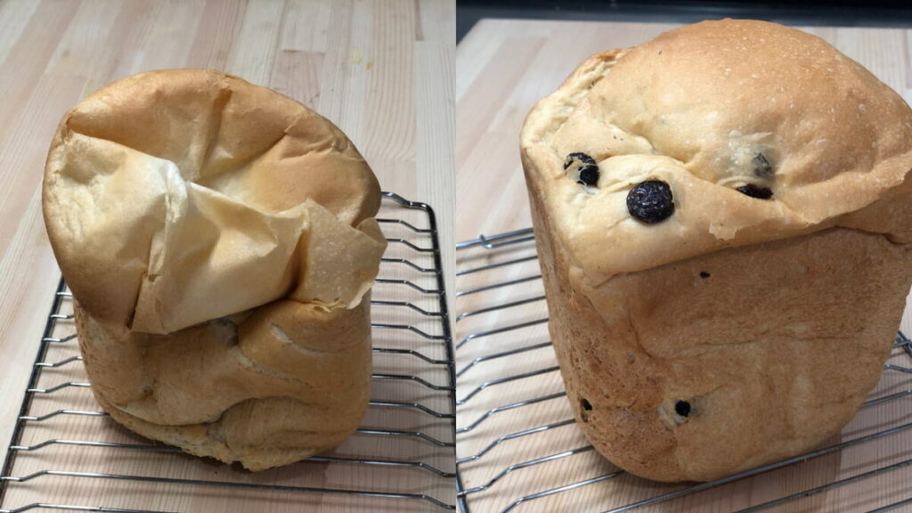 魔法庵の食パンミックスで焼いた成功例と失敗例の比較