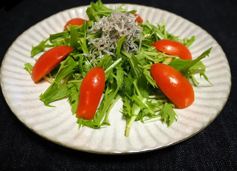 水菜とジャコサラダ