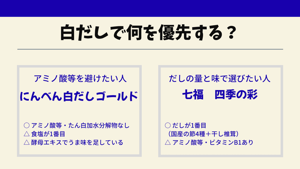 白だしで優先する事のまとめ